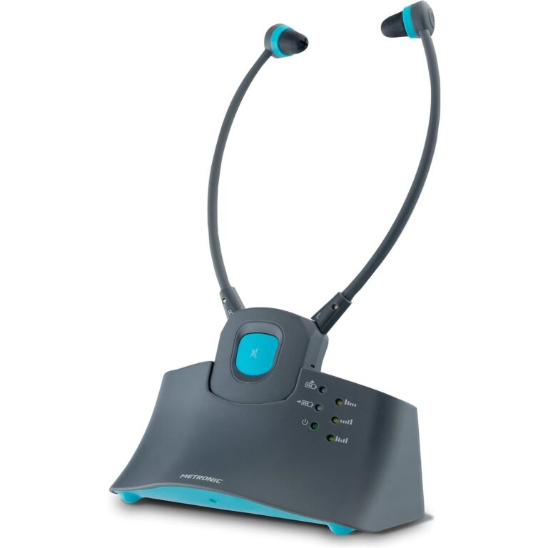 Auriculares Metronic 480183 sin cable para TV con micro y base de carga