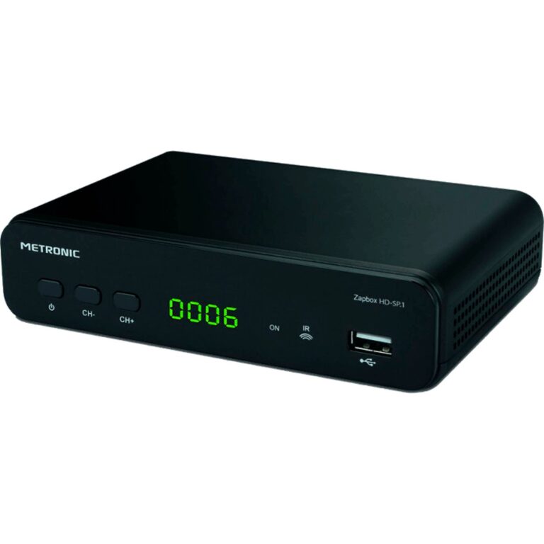 Receptor Metronic TDT ZapBox HD-SP.1 USB DVB-T2 HEVC Botón SOS negro Usado
