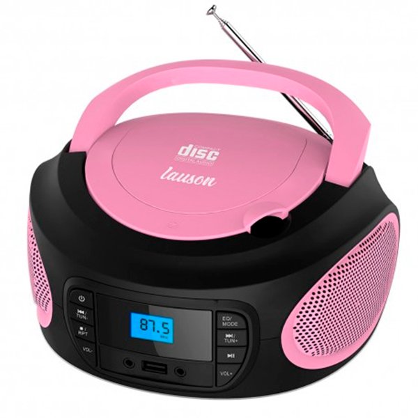 Reproductor CD Lauson LLB995 - Boombox Rosa/Negro