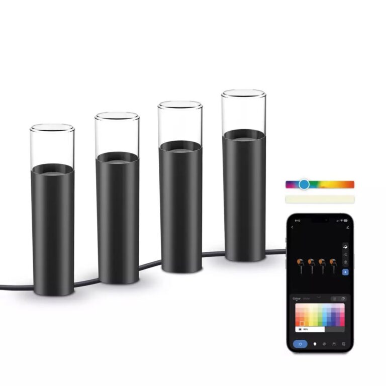 Set 4 balizas outdoor SmartLED KSIX WiFi + APP incluida 12W 200 lúmenes IP65