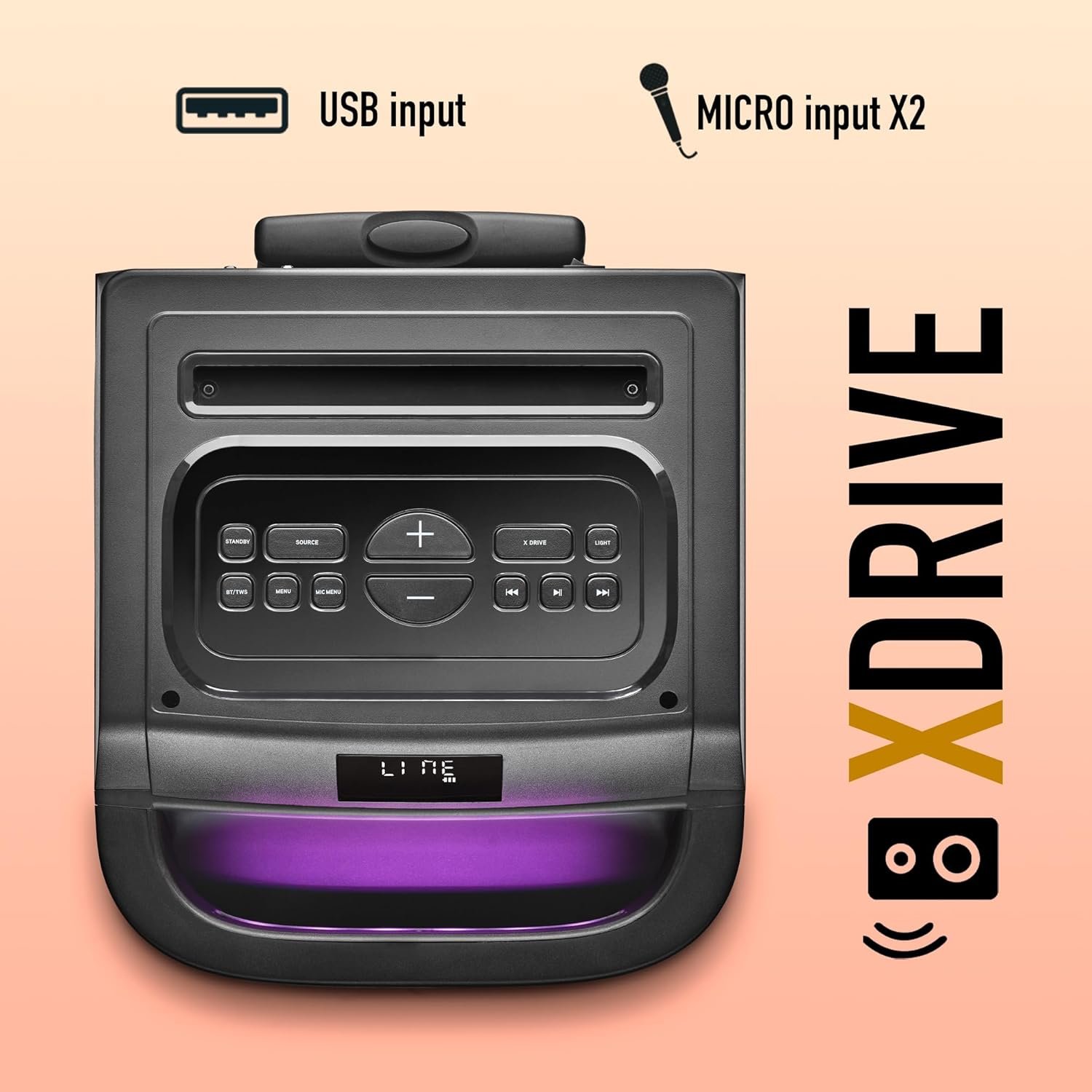 Altavoz NGS Wild Space 1 portátil compatible Bluetooth Subwoofer + Doble Tweeter - Imagen 6