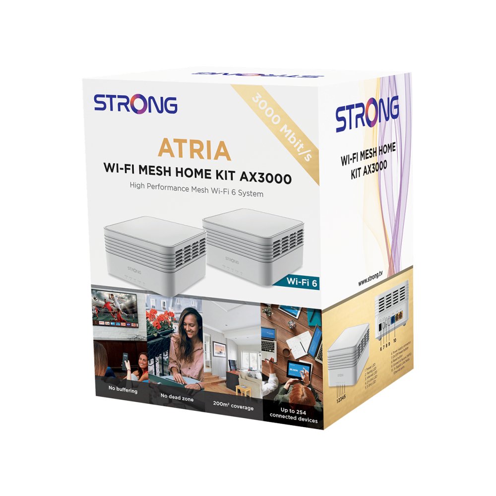 Pack 2 Unidades Strong MESHKITAX3000 Doble banda Wifi 6 Blanco (NUEVO) - Imagen 5