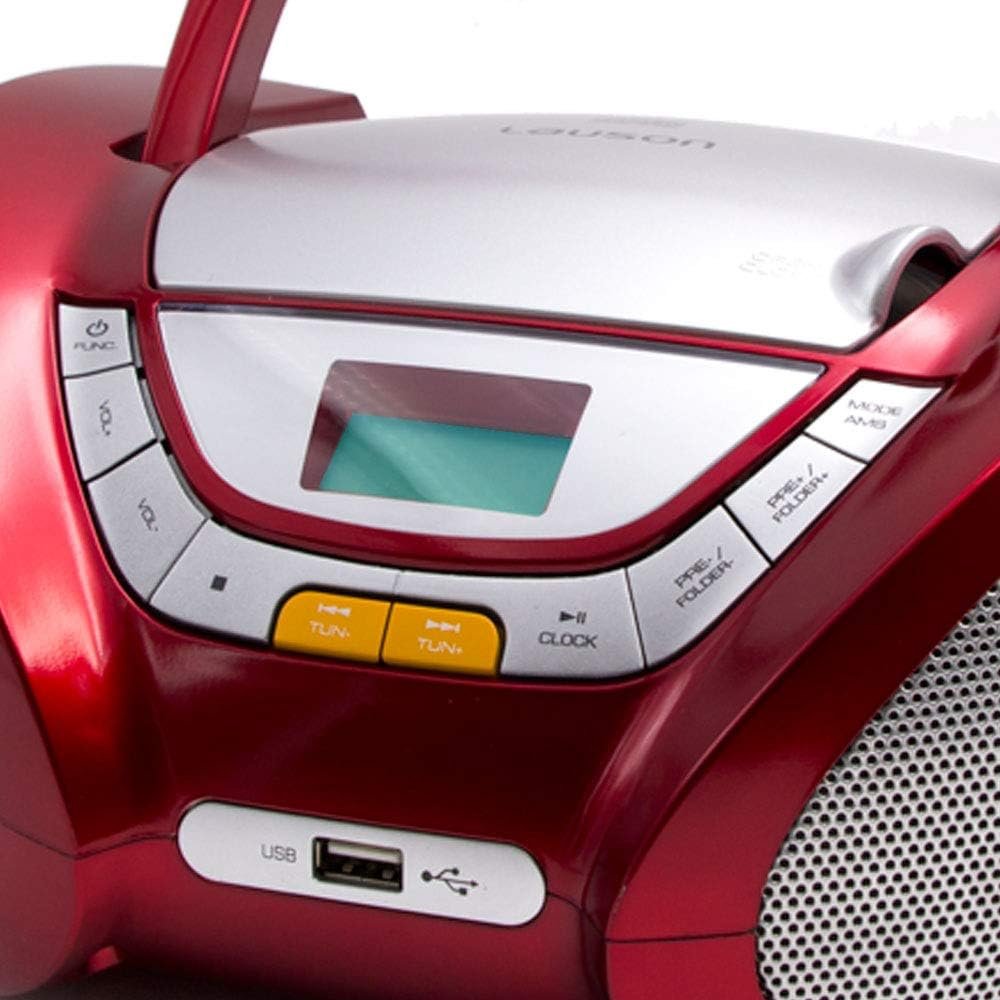 Reproductor CD Lauson CP442 Modern Combo CD/MP3 + Radio FM PLL Rojo - Imagen 2