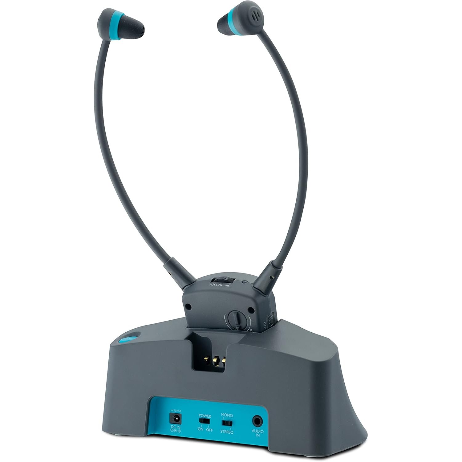 Auriculares Metronic 480183 sin cable para TV con micro y base de carga - Imagen 2