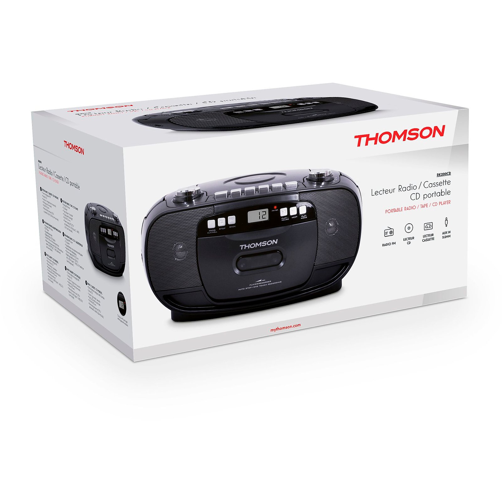 Radio casette con CD Thomson RK200CD negro (NUEVO) - Imagen 2