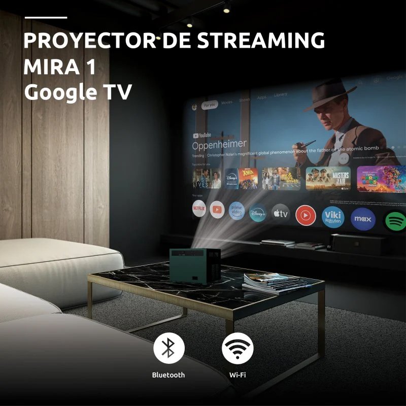 Proyector Strong 1080p 300 Lúmenes LCD Android TV Autoenfoque Full HD Compacto - Imagen 5