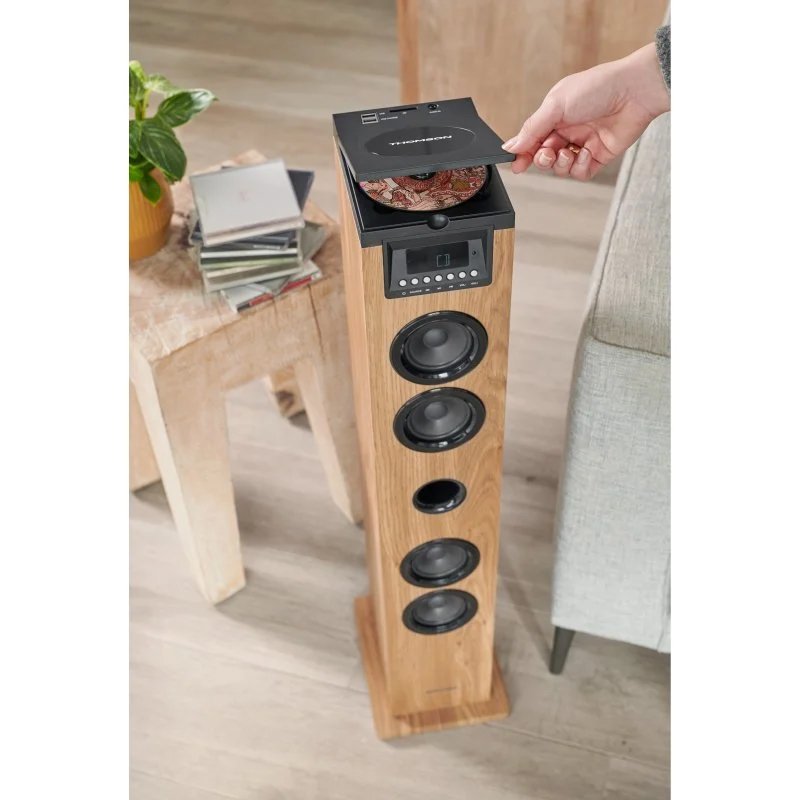 Torre de Sonido Thomson DS122CD Bluetooth con Reproductor de CD 60 W Madera * - Imagen 3