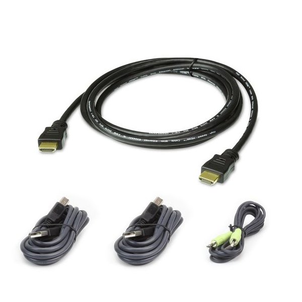 Kit de cables Aten 2L-7D02UHX4 para video, teclado y ratón (kvm) 1,8 m Negro