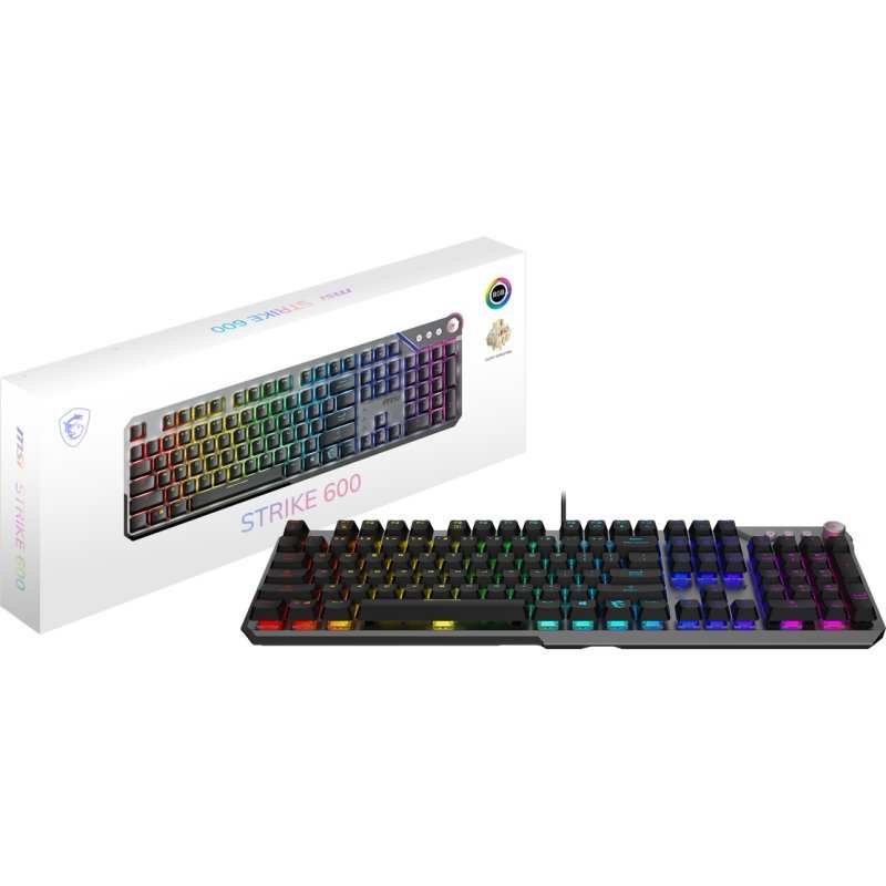 Teclado Gaming Mecánico MSI STRIKE 600 SILENT RGB USB Switch Silent Negro/Gris - Imagen 6