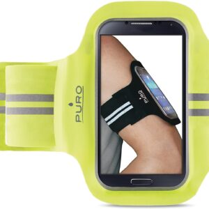 Brazalete Universal Puro Sport para móvil de hasta 5'' color lima.