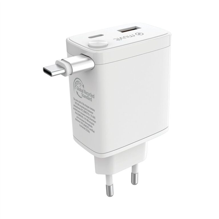 Cargador de Pared Muvit for Change Retráctil Tipo C PD 30W blanco Usado