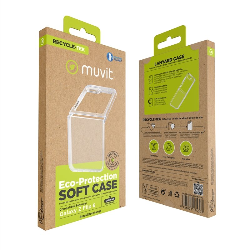 Funda Muvit for change para Samsung Galaxy Z Flip6 transparente - Imagen 4