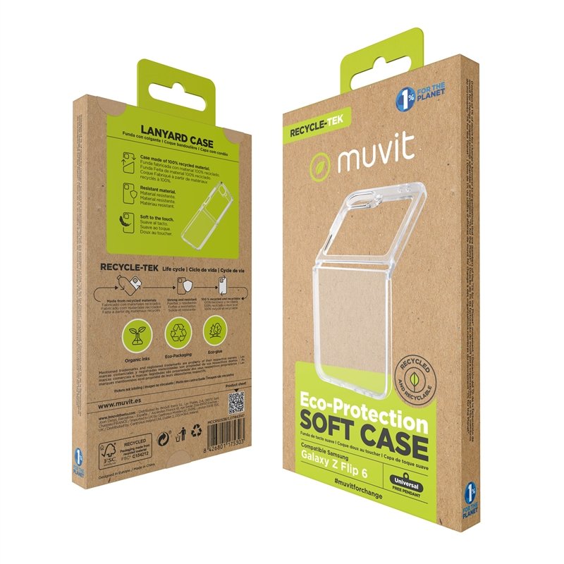 Funda Muvit for change para Samsung Galaxy Z Flip6 transparente - Imagen 3