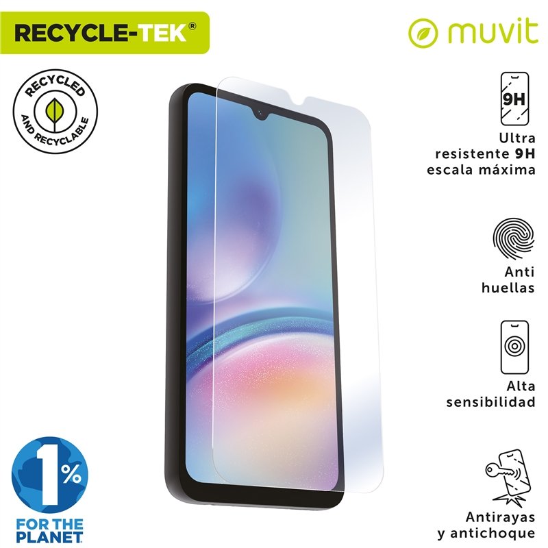 Protector de pantalla Muvit for Change Samsung Galaxy A05S vidrio templado plano - Imagen 2