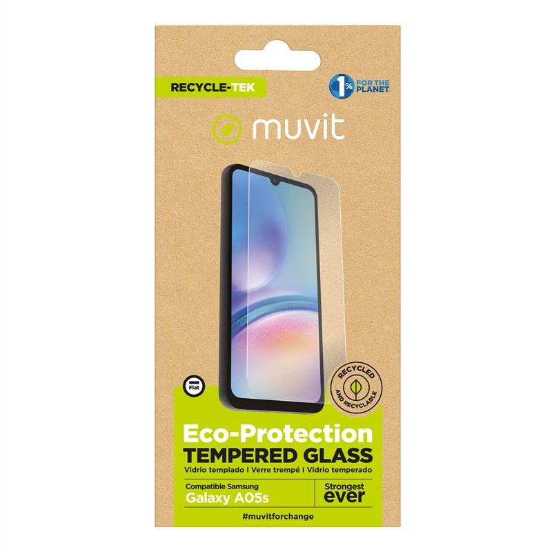 Protector de pantalla Muvit for Change Samsung Galaxy A05S vidrio templado plano - Imagen 3