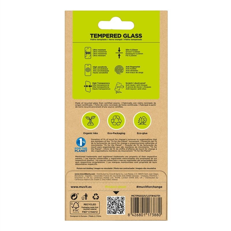 Protector de pantalla Muvit for Change Samsung Galaxy A05S vidrio templado plano - Imagen 4