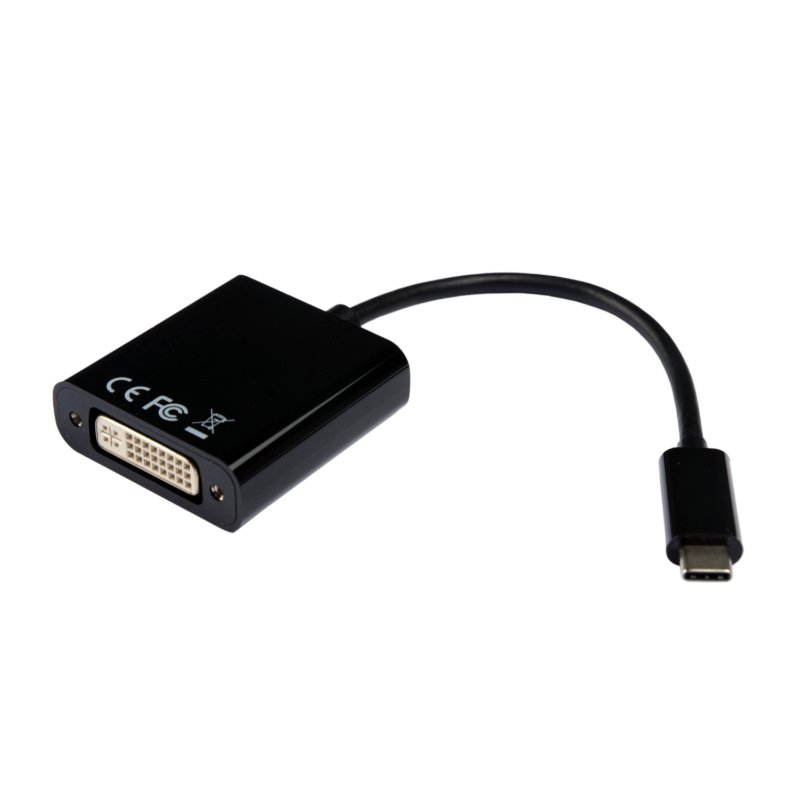 Adaptador V7 V7UCDVI-BLK-1E USB-C macho a DVI-I hembra 1080p FHD - Imagen 2