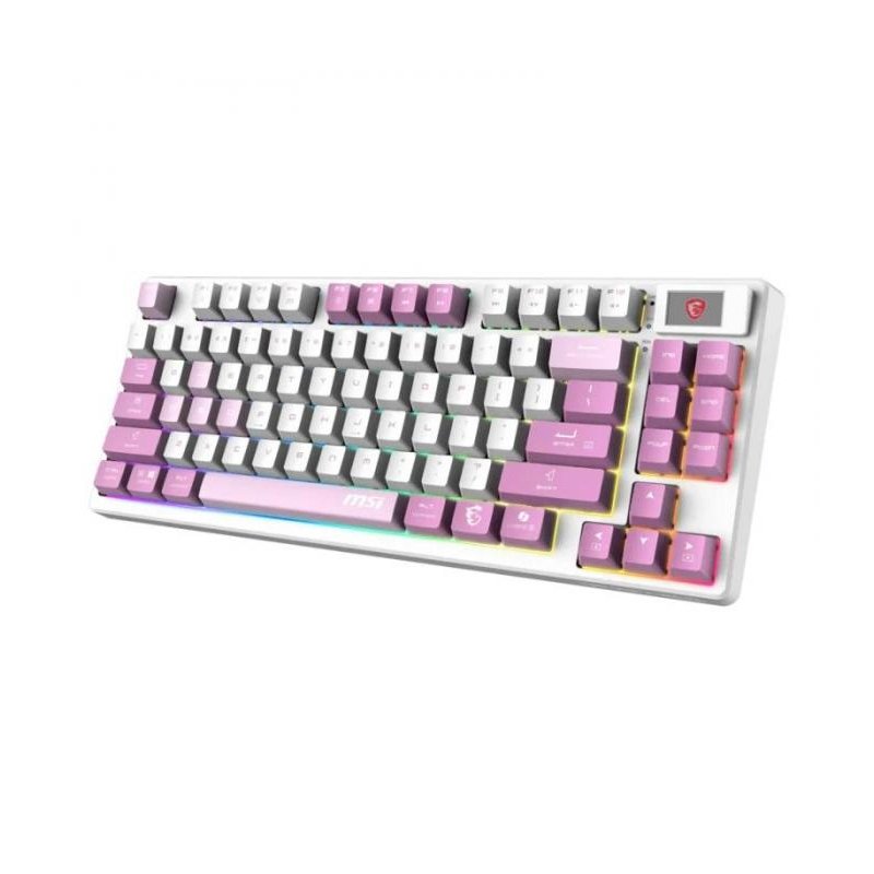 Teclado MSI FORGE GK600 TKL mecánico inalámbrico RGB con pantalla Violeta - Imagen 2