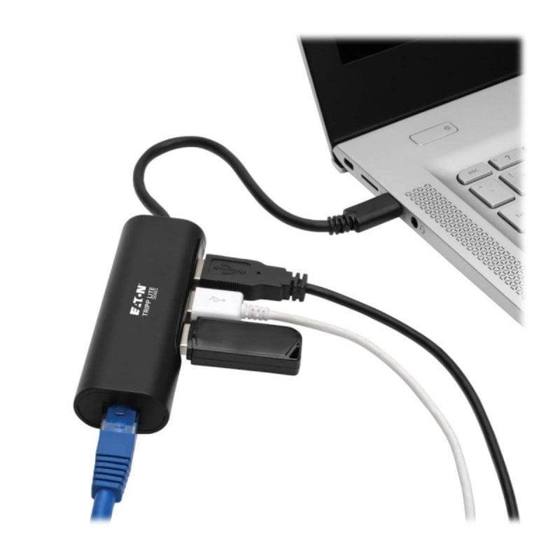 Adaptador USB-C Tripp Lite U460-003-3A1GB Hub 3xUSB 3.1 Gen1 Ethernet Gigabit - Imagen 4