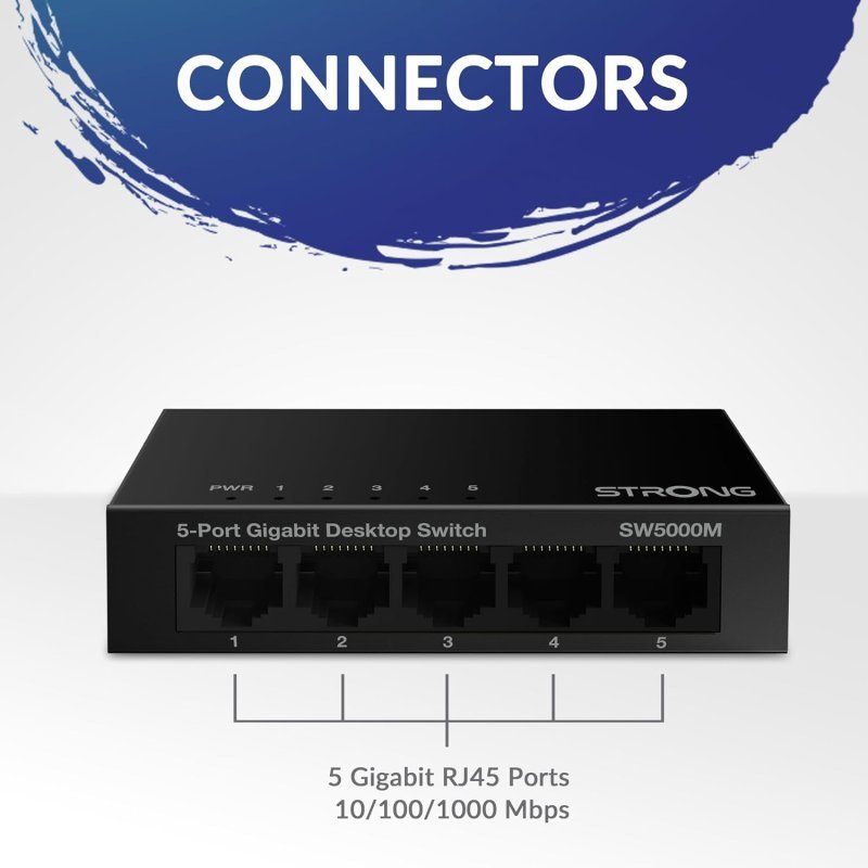 Switch Strong SW5000M Gigabit de 5 Puertos Usado **Sin embalaje original** - Imagen 3