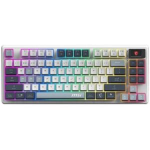 Teclado MSI FORGE GK600 TKL mecánico inalámbrico RGB con pantalla