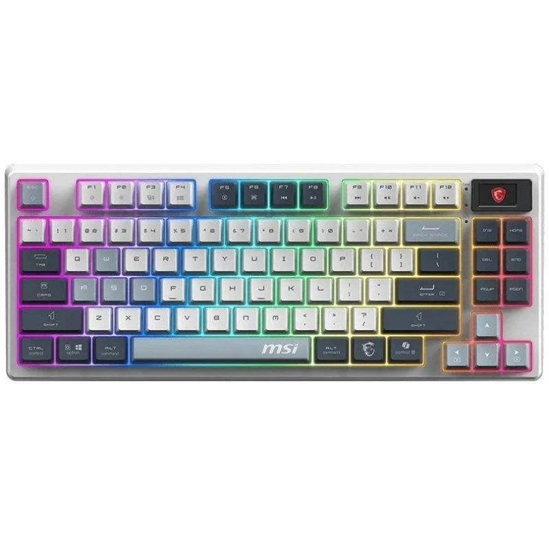 Teclado MSI FORGE GK600 TKL mecánico inalámbrico RGB con pantalla
