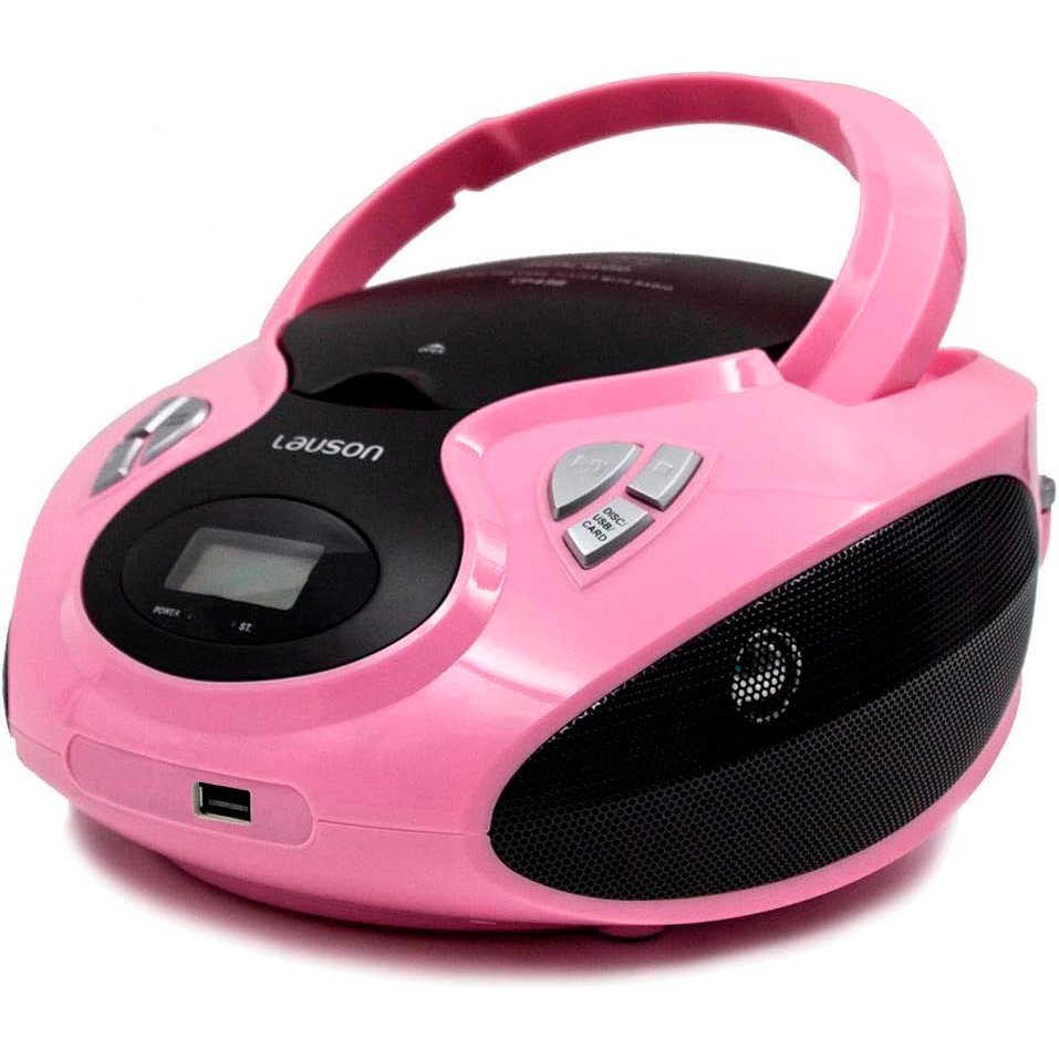 Reproductor CD Lauson CP638 - Boombox con USB y Radio Rosa