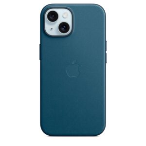 Funda original Apple de trenzado fino con MagSafe para Apple iPhone 15 azul