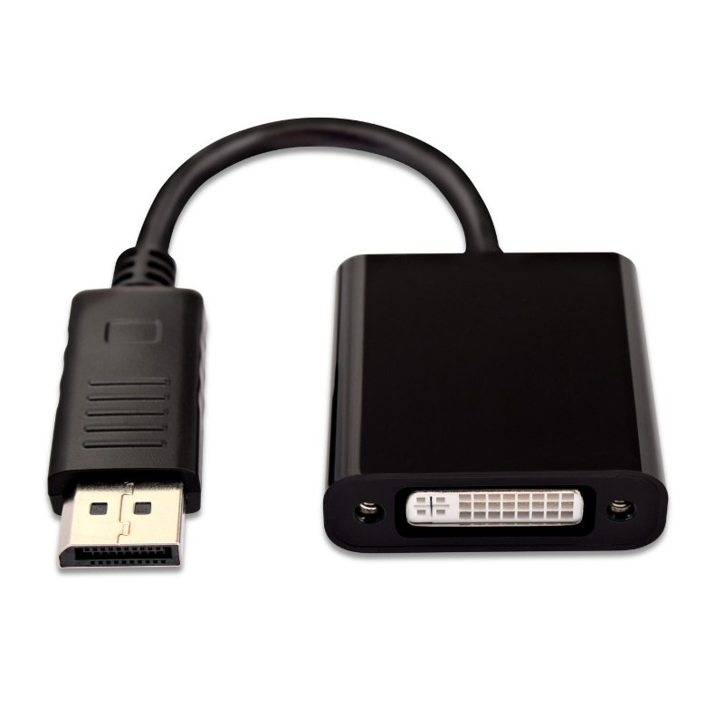 Adaptador V7 de vídeo con conector DisplayPort macho a DVI-I hembra activo negro
