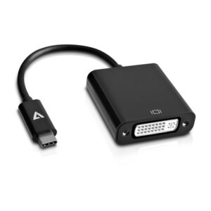 Adaptador V7 V7UCDVI-BLK-1E USB-C macho a DVI-I hembra 1080p FHD