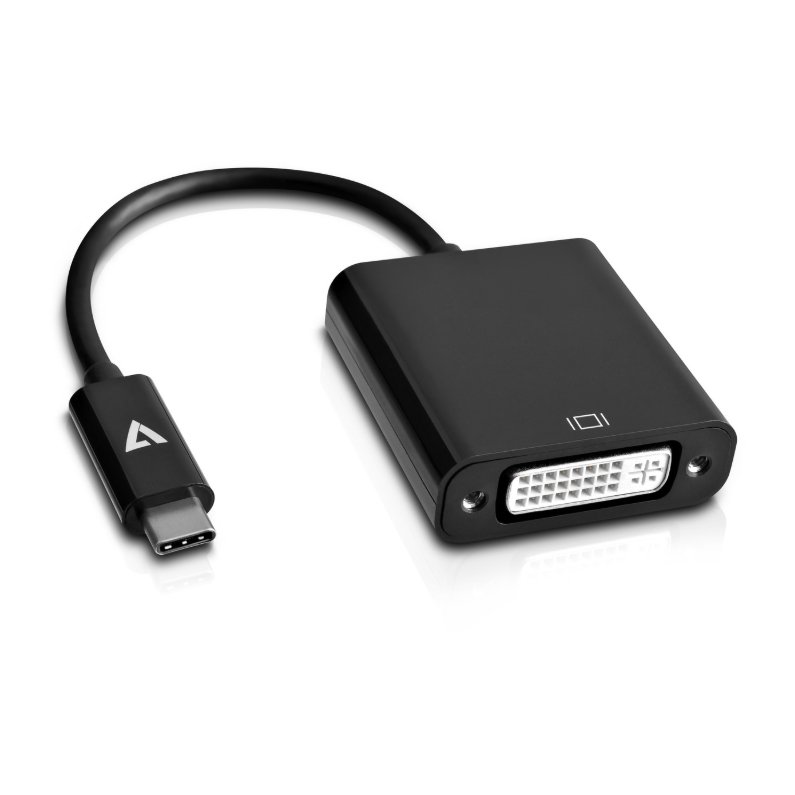 Adaptador V7 V7UCDVI-BLK-1E USB-C macho a DVI-I hembra 1080p FHD