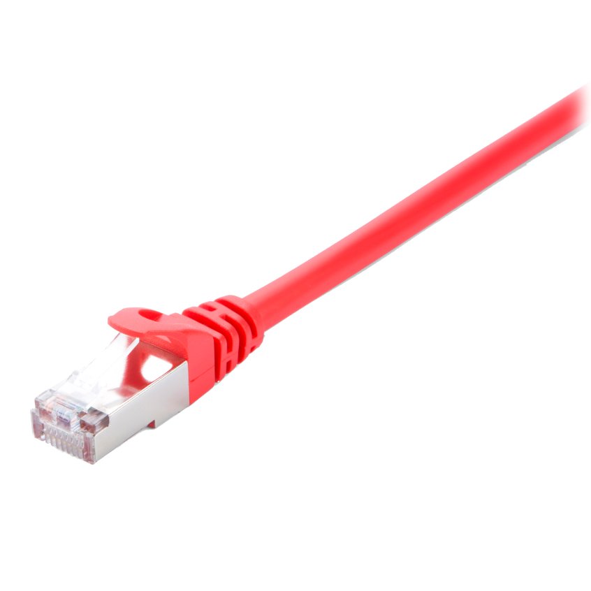 Cable V7 rojo Cat6 blindado (STP) con conector RJ45 macho a RJ45 macho 5m