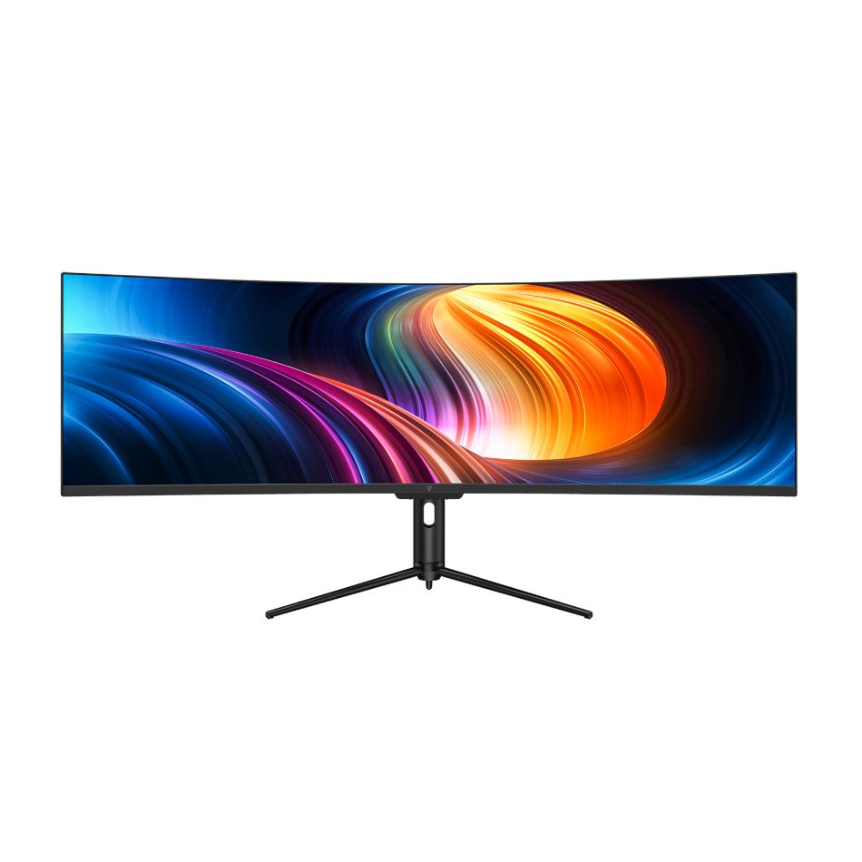 Monitor V7 L490DQ-HAS curvo visible USB-C de 49" 65W PD DQHD 5120 x 1440
