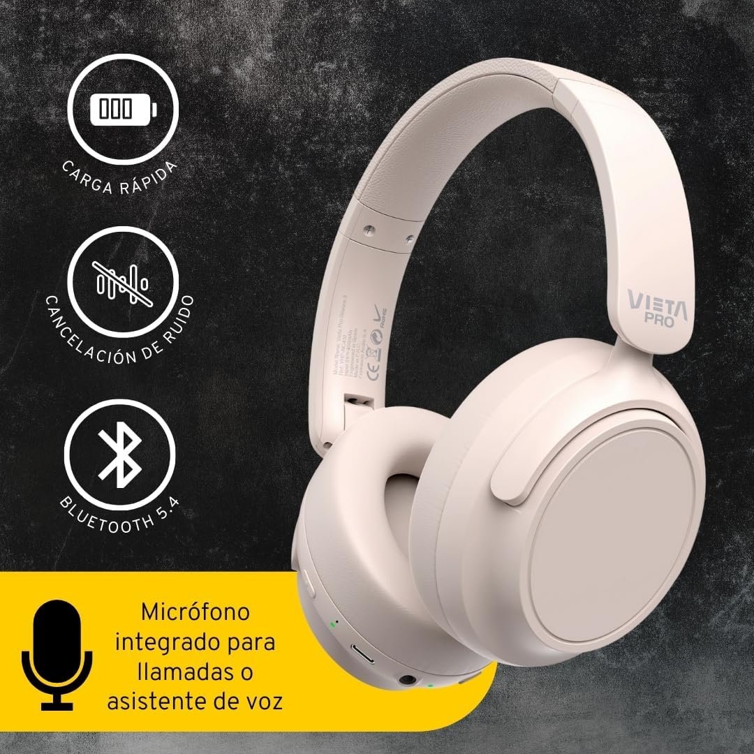 Auriculares inalámbricos Vieta Pro Silence 3 Noise Cancelling Blancos Usado - Imagen 3