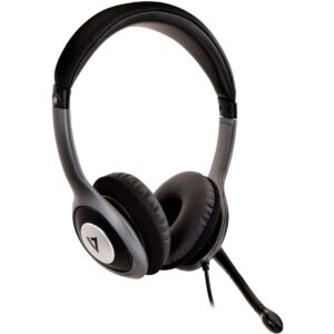 Auriculares V7 Diadema HU521-2EP USB Negro/Plata (NUEVO)