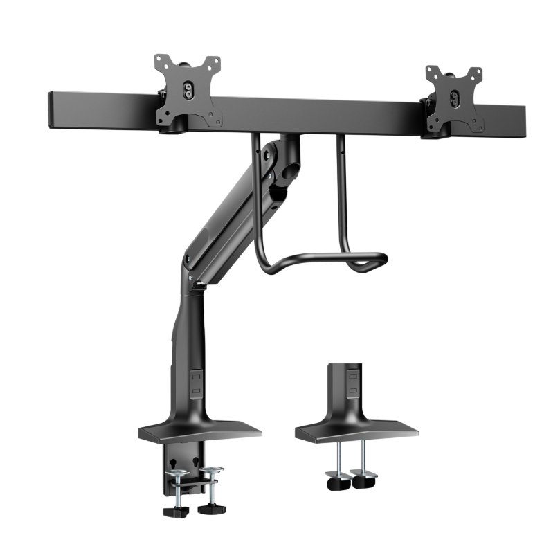 Soporte V7 con brazos con resorte de gas de alta resistencia para dos monitores - Imagen 3
