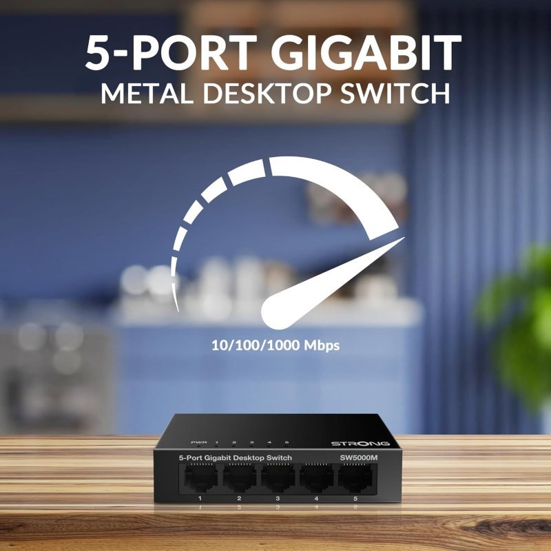 Switch Strong SW5000M Gigabit de 5 Puertos Usado **Sin embalaje original** - Imagen 2