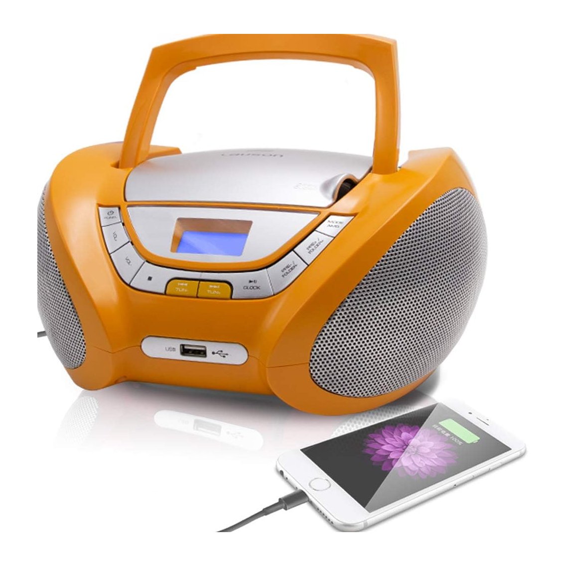 Reproductor Lauson CP447 Radio CD/MP3 3W naranja Usado - Imagen 3