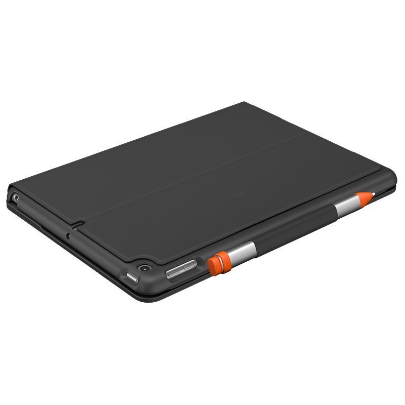 Funda con Teclado Logitech Slim Folio Bluetooth Gris para iPad 7/8 Gen. Usada - Imagen 2