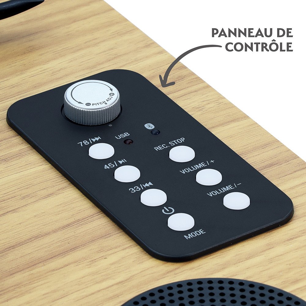 Tocadiscos Mooov Bluetooth de vinilo efecto madera de 33/45/78 RPM Usado*Sin emb - Imagen 7