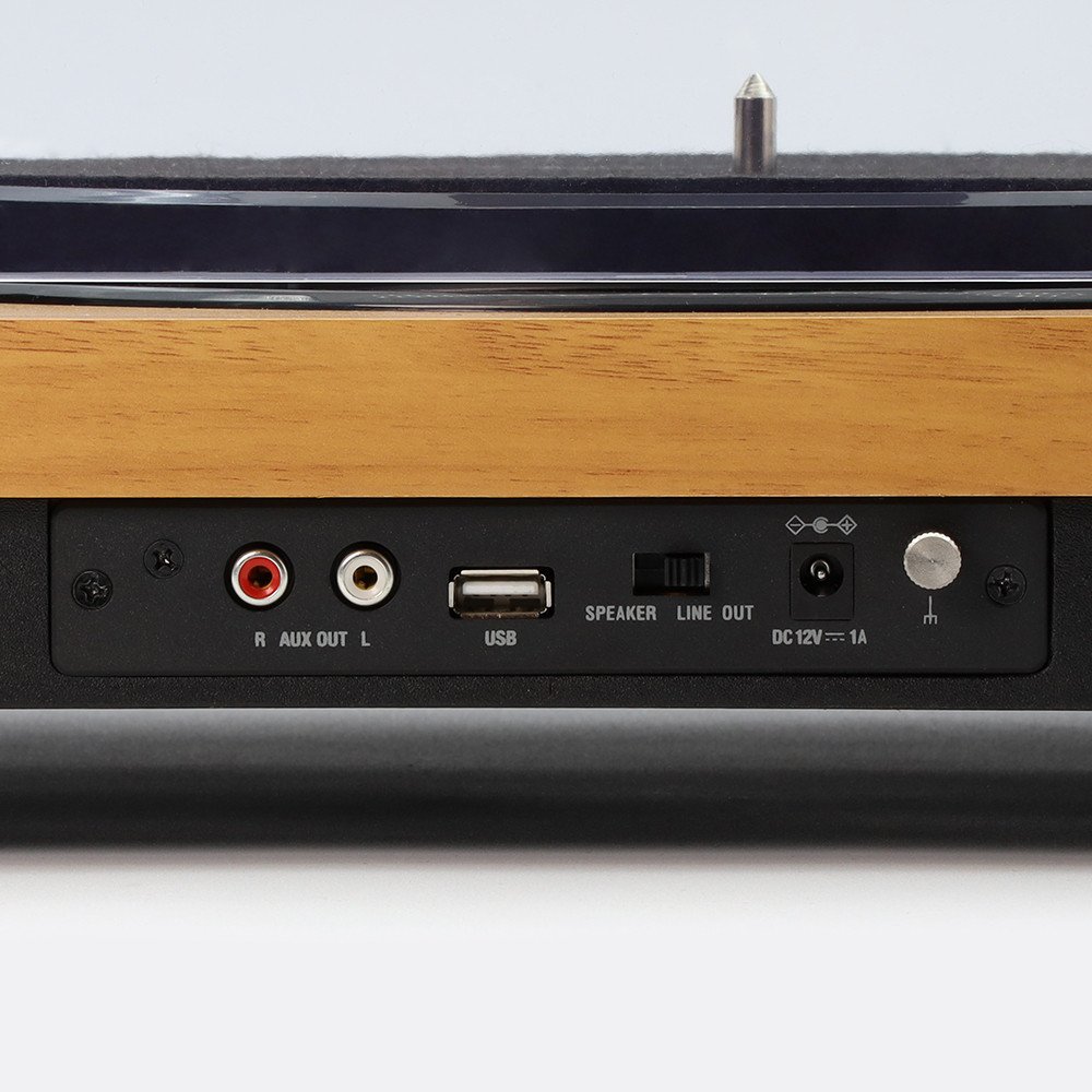 Tocadiscos Mooov Bluetooth de vinilo efecto madera de 33/45/78 RPM Usado*Sin emb - Imagen 6