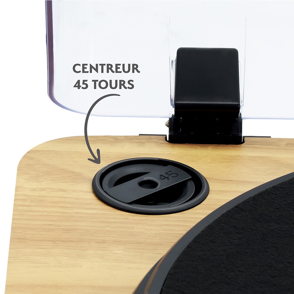 Tocadiscos Mooov Bluetooth de vinilo efecto madera de 33/45/78 RPM Usado*Sin emb - Imagen 4