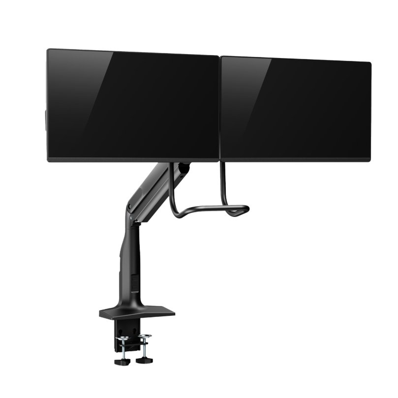 Soporte V7 con brazos con resorte de gas de alta resistencia para dos monitores - Imagen 5