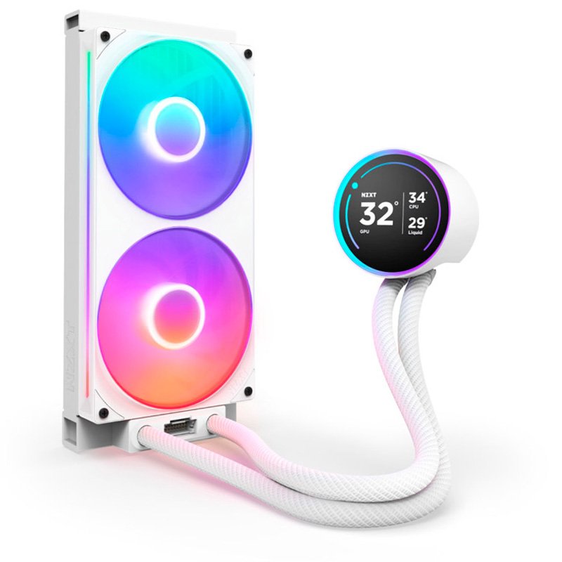 Kit Refrigeración Líquida NZXT Kraken Elite 280 RGB LCD Display Blanco - Imagen 2