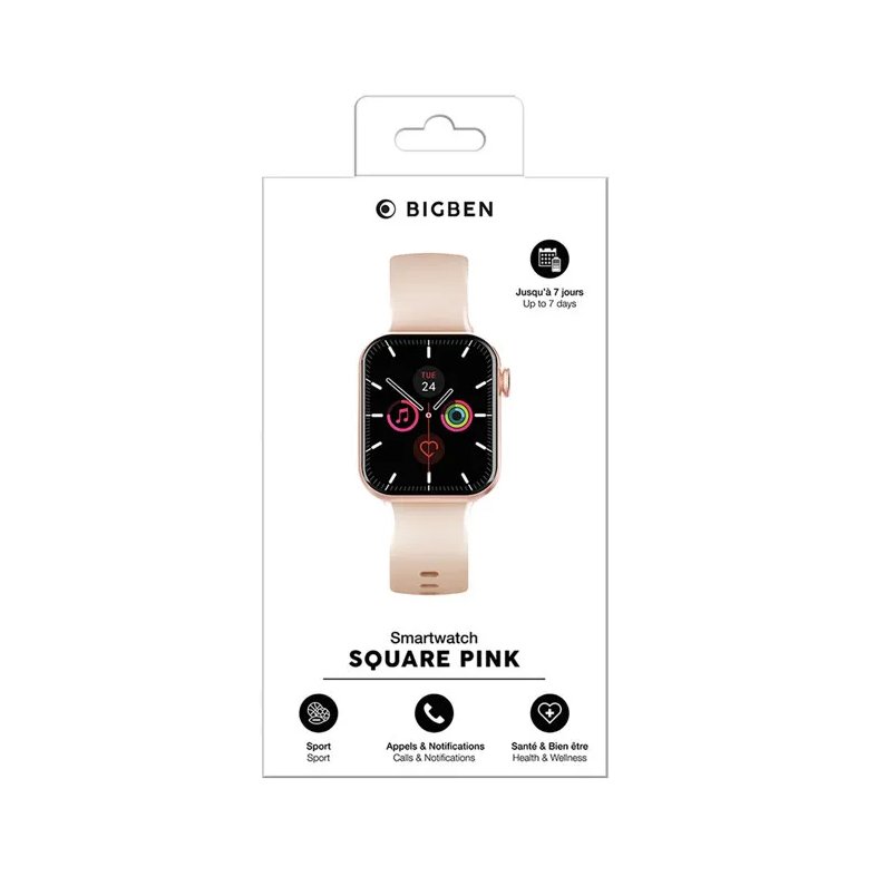 Reloj Smartwatch BigBen Connected Square Bluetooth IP67 Rosa/Oro Rosa - Imagen 3