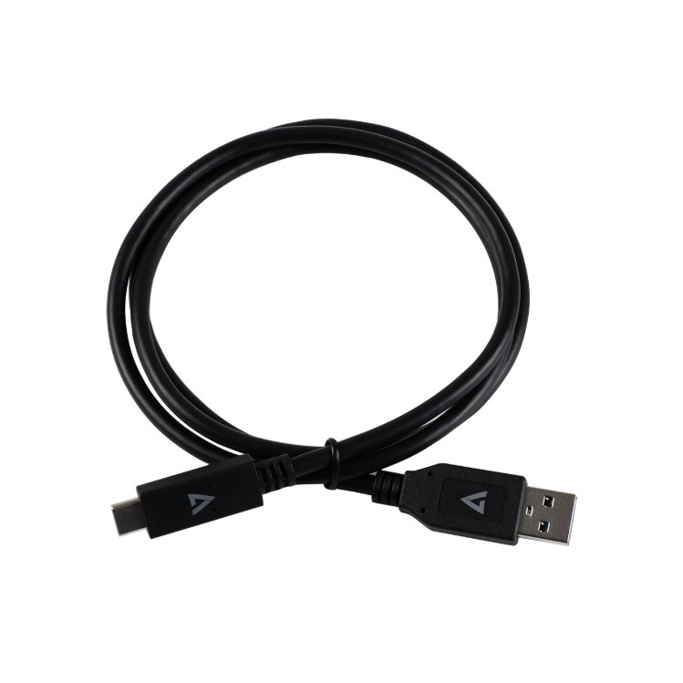 Cable V7 USB negro con conector USB 3.1 A macho a USB-C macho 1m - Imagen 2