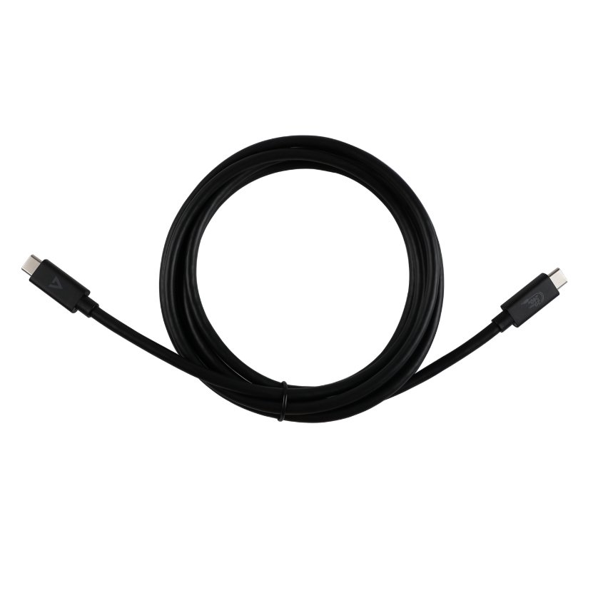 Cable V7 USB-C negro con conector USB-C macho a USB-C macho 2m - Imagen 2