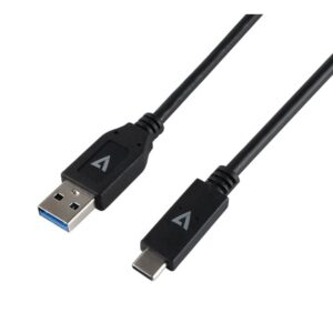 Cable V7 USB negro con conector USB 3.1 A macho a USB-C macho 1m