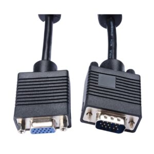 Cable V7 de extensión negro de vídeo con conector VGA hembra a VGA macho 3m