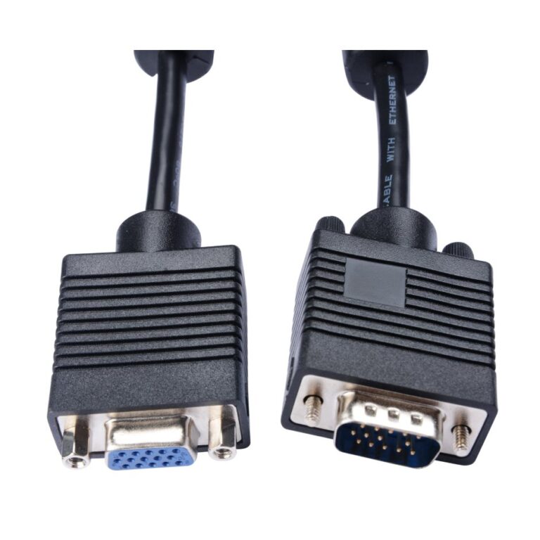 Cable V7 de extensión negro de vídeo con conector VGA hembra a VGA macho 3m